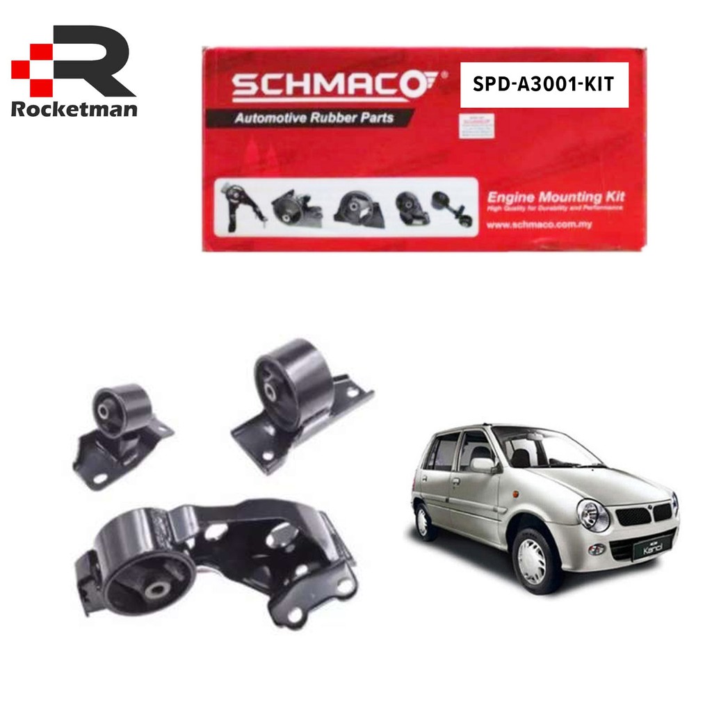 SCHMACO ENGINE MOUNTING SET KANCIL 660 850 AUTO MANUAL SPD A3001 KIT