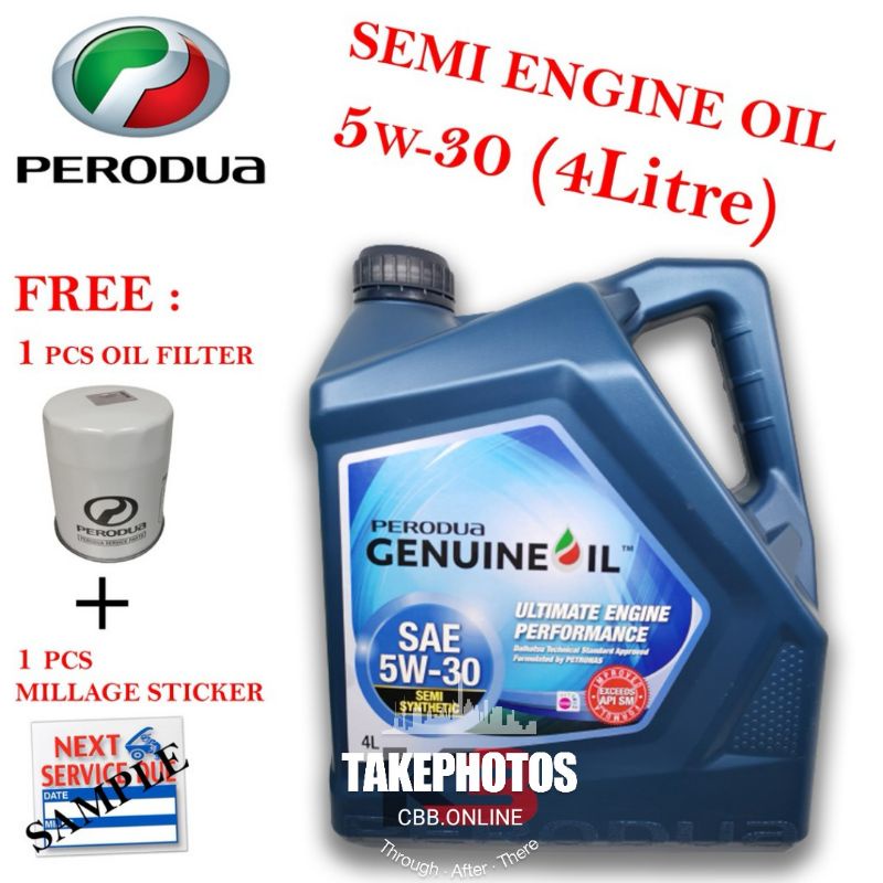 Genuine Perodua Sae W Semi Synthetic Engine Oil L