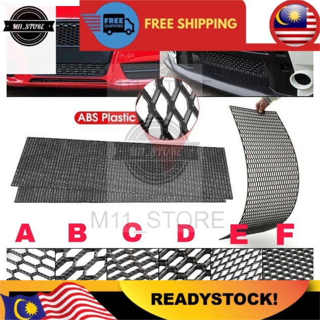 Universal Black Abs Plastic Racing Honeycomb Mesh Grill Spoiler Bumper