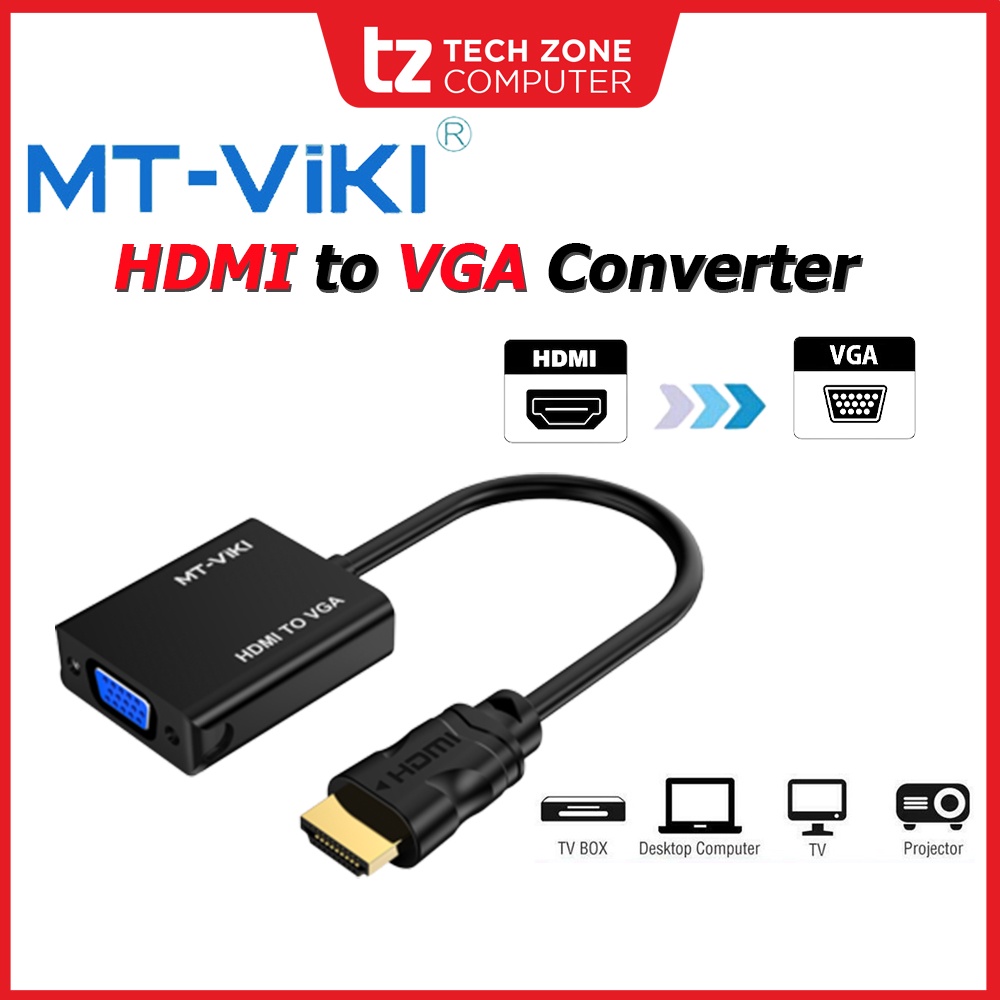 P Hdmi To Vga Video Converter Adapter Mt Viki Shopee Malaysia