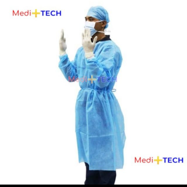 Ready Stock Pcs Gsm Disposable Isolation Gown Pp Material Non