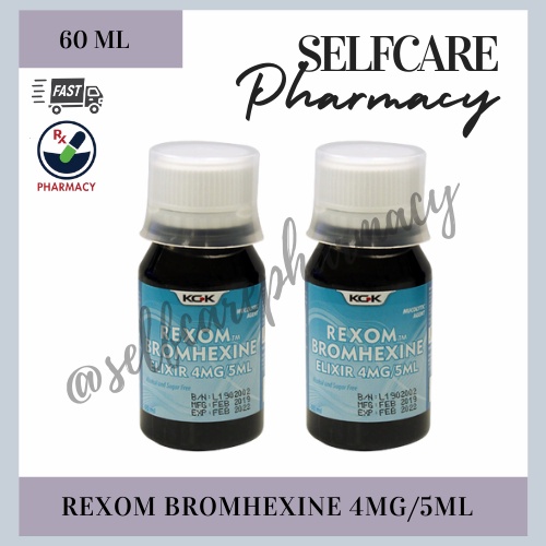 60 ML REXOM BROMHEXINE MUCOLIX ELIXIR 4MG 5ML SYRUP UBAT KAHAK