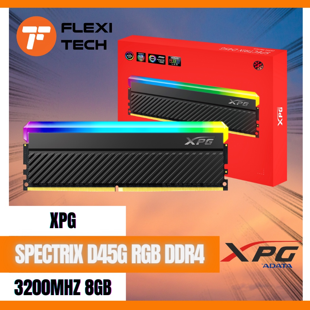 Flexi Tech ADATA XPG SPECTRIX D45G RGB 3600 MHz 8GB X 2 DDR4 Memory RAM