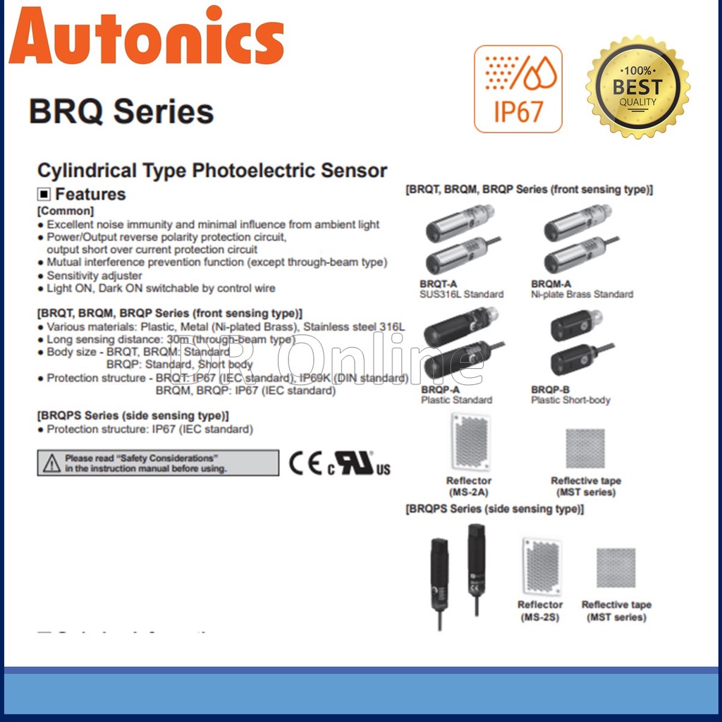 Autonics Photo Electric Sensor Brqm Ddta Mm Vdc Dif