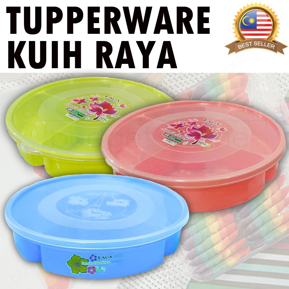 Lava Lbx Compartments Round Lunch Box Tupperware Kuih Raya Bekas