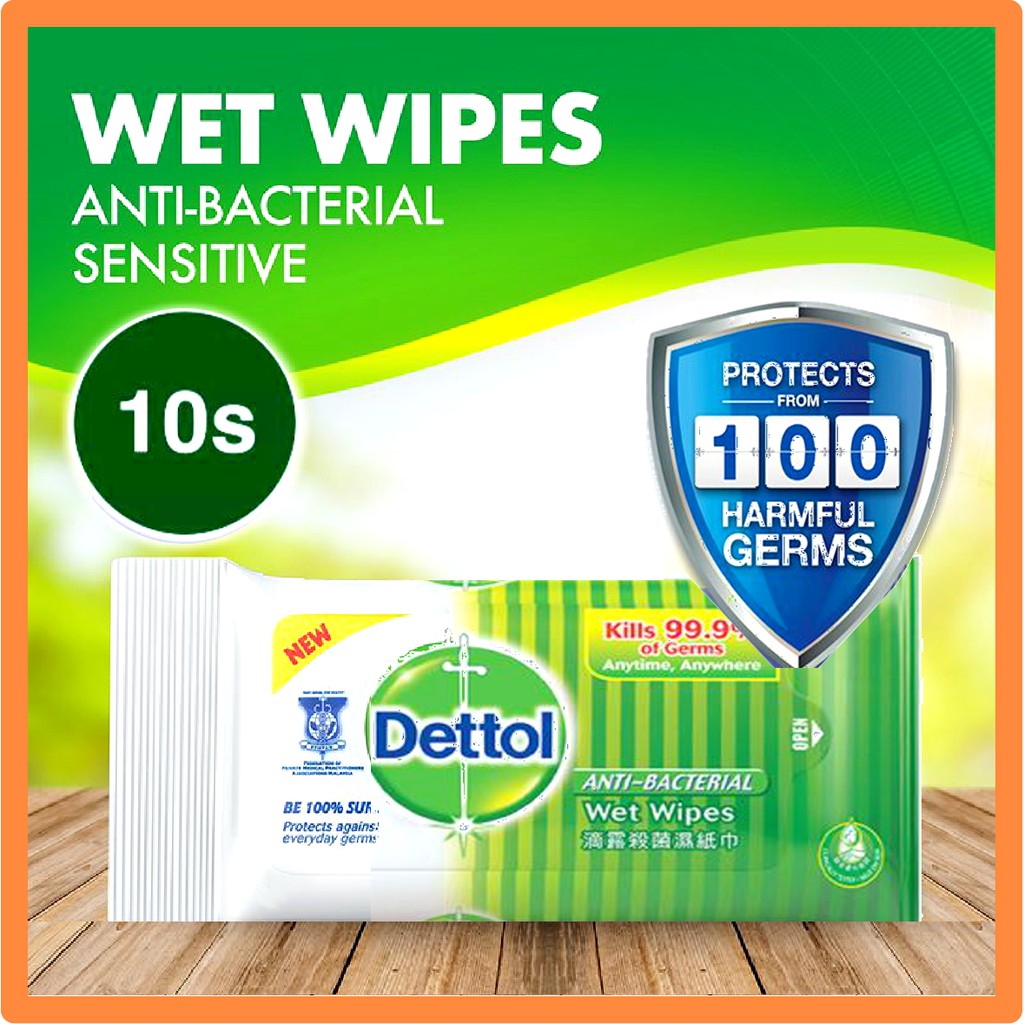 Dettol Wet Wipes Tisu Basah Antibacterial Pembasmi Kuman Antabax Pureen