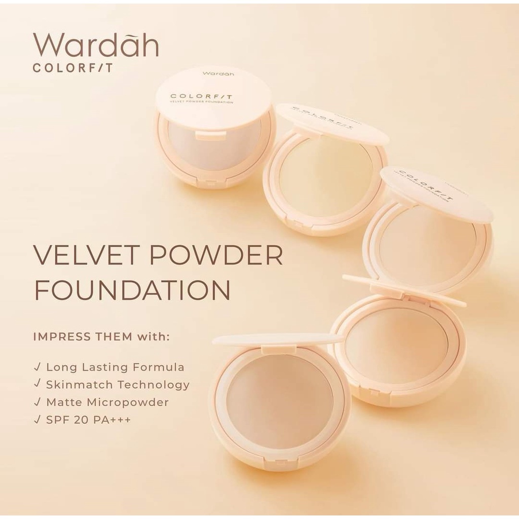 Wardah Colorfit Velvet Powder Foundation Malaysia Ready Stock