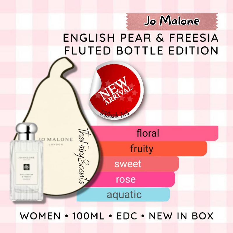 JO MALONE ENGLISH PEAR FREESIA FLUTED BOTTLE EDITION EAU DE COLOGNE