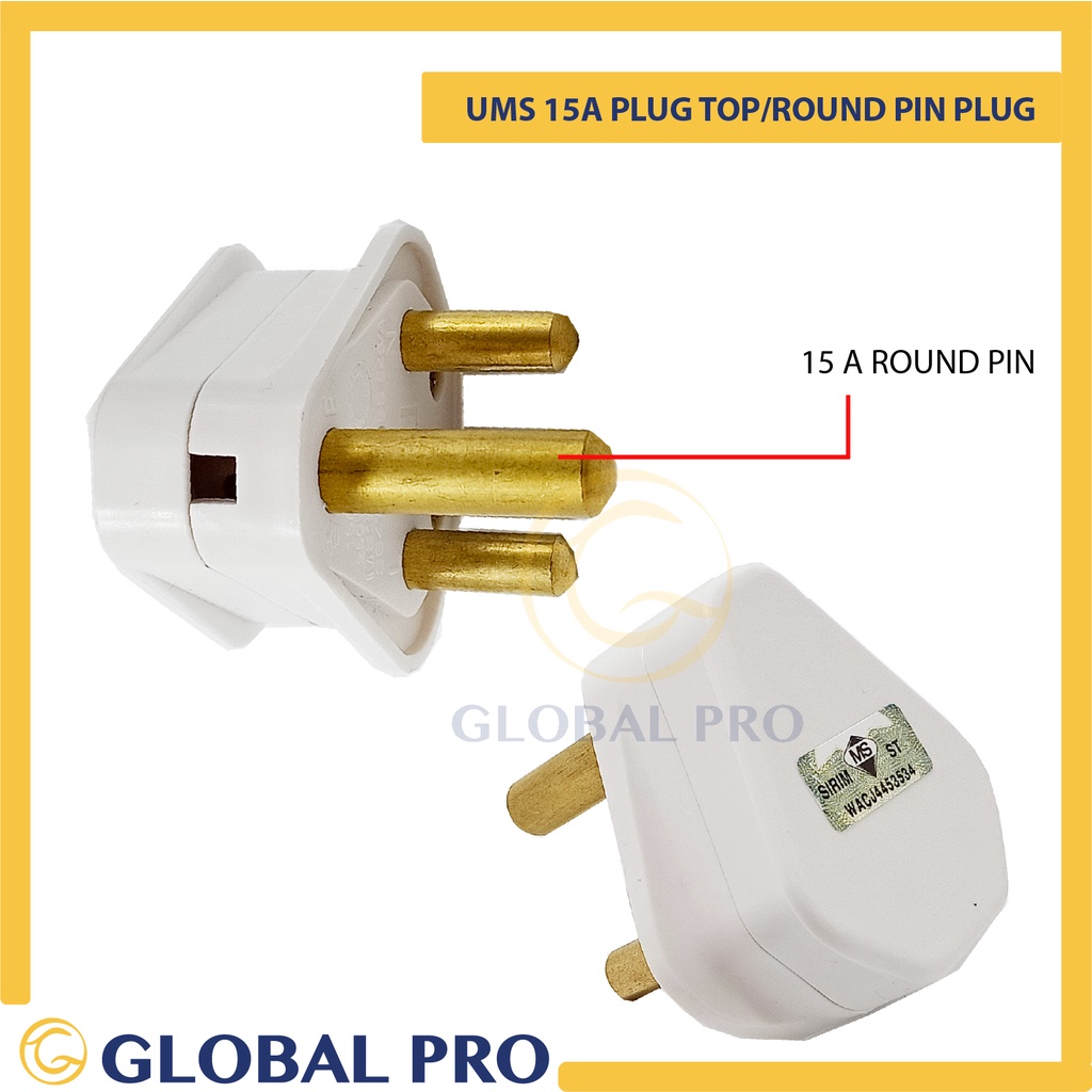 UMS 15A Plug Top Round Pin Plug SIRIM APPROVED 100 Original New