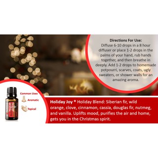 Limited Special Edition Doterra Essential Oil Holiday Joy 5ml