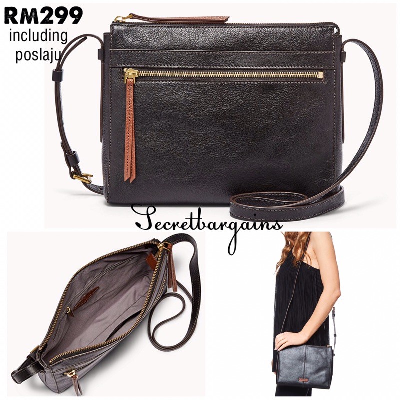 Fossil Felicity Crossbody Black Shopee Malaysia