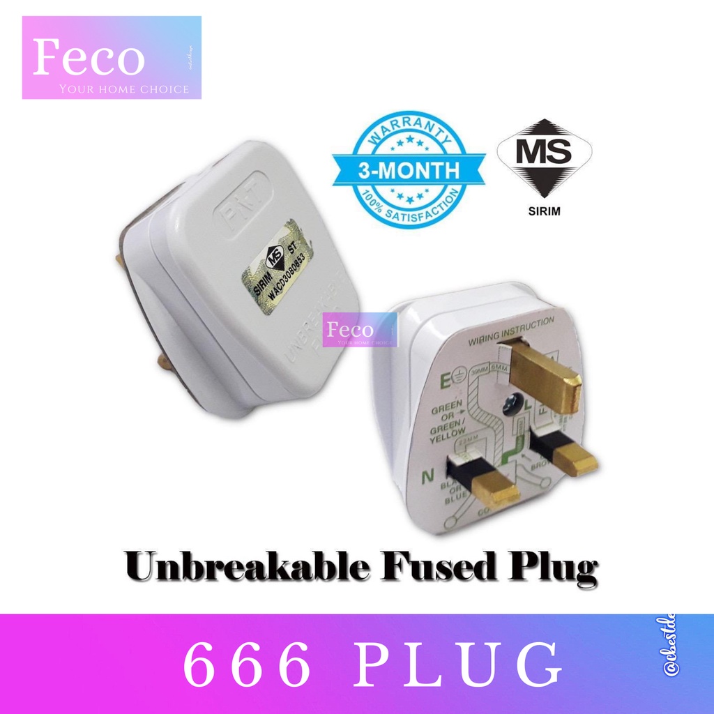 SIRIM 13A 3 Pin Plug Top Socket Plugtop Suis Electric Induction