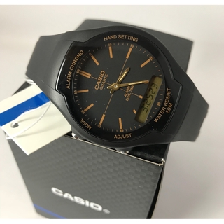 Casio Aw H E Men Analog Digital Dual Time Classic Black Resin Band