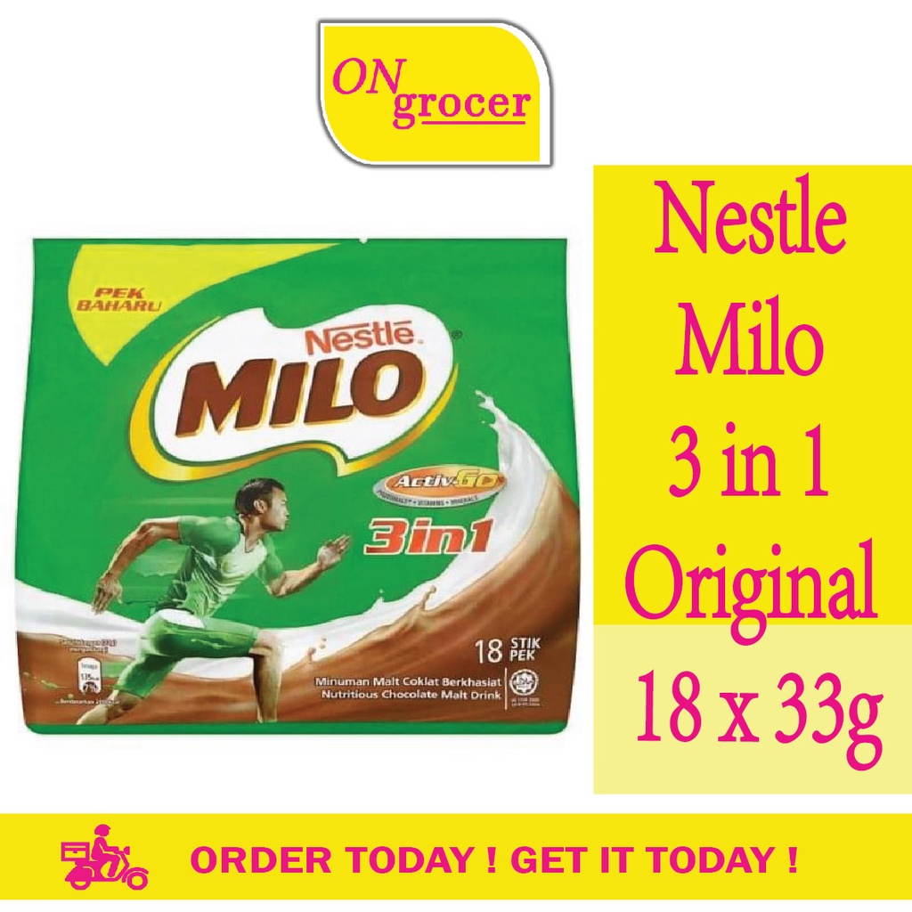 Nestle Milo 3 In 1 Original 18 Sticks X 33g Shopee Malaysia