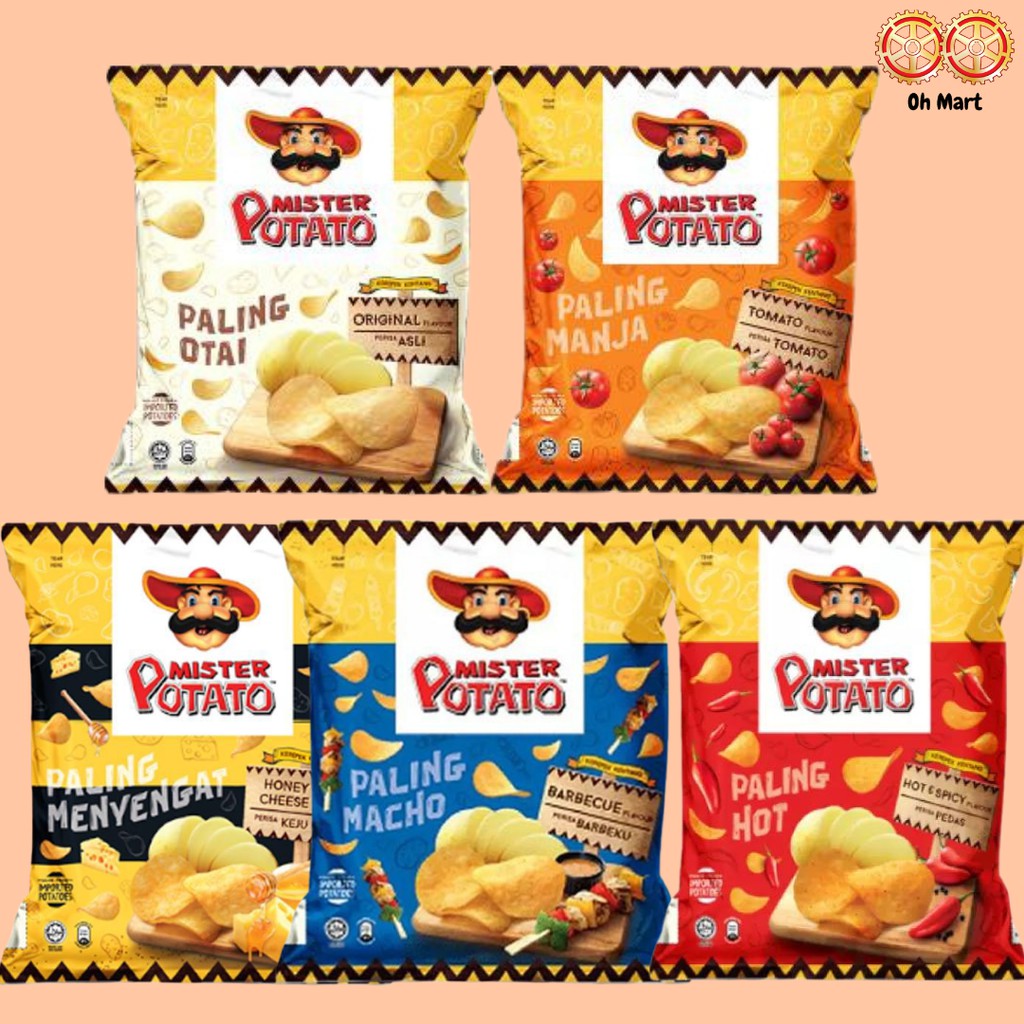 Mister Potato Crisps Assorted Flavors 75g Original Tomato Honey Cheese