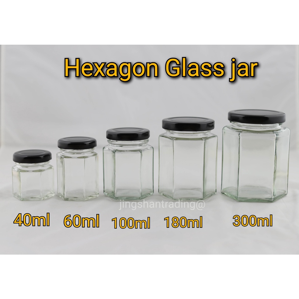 Hexagon Glass Jar Mini Bottle Storage Container Wedding Event Door