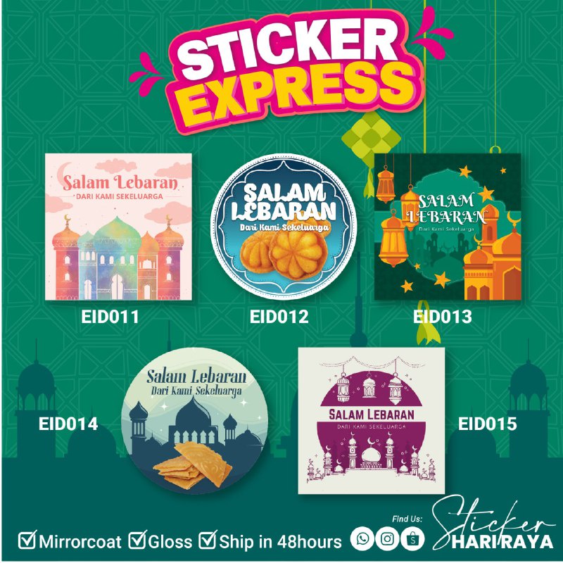 Sticker Hari Raya Aidilfitri Eidulfitri Sticker Ramadan Kareem Sticker