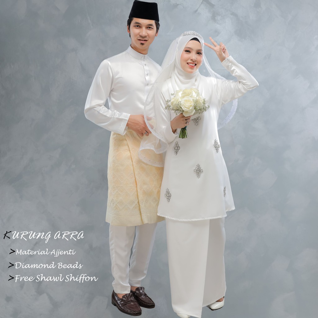 KURUNG ARRA 2 0 BRIDAL WEDDING NIKAH TUNANG KAHWIN OFF WHITE