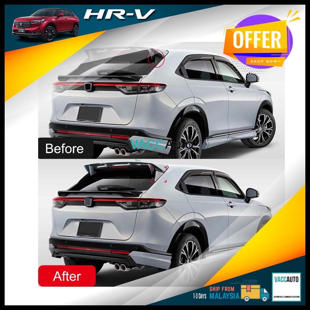 Honda HR V Rear Spoiler Lining Chrome Wing Trangle Cover Trim For HRV