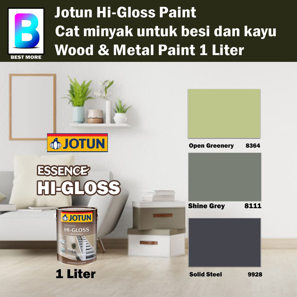 Jotun Hi Gloss Wood And Metal Paint 1 Liter Open Greenery 8364 Shine