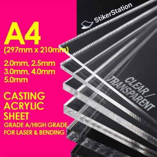 A4 Clear Acrylic Sheet Transparent Plastik A4 Grade A Casting