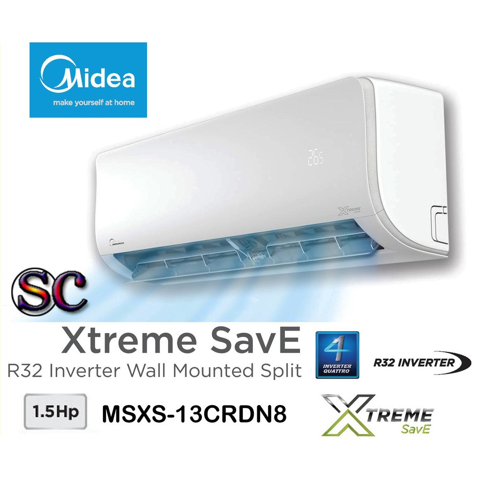 Midea Hp Air Cond Msxs Crdn Inverter R Xtreme Series Shopee