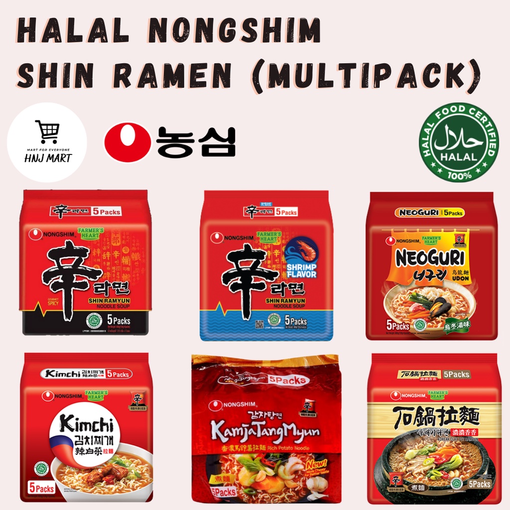 Halal Nongshim Shin Ramen Kimchi Ramen Claypot Ramen Neoguri