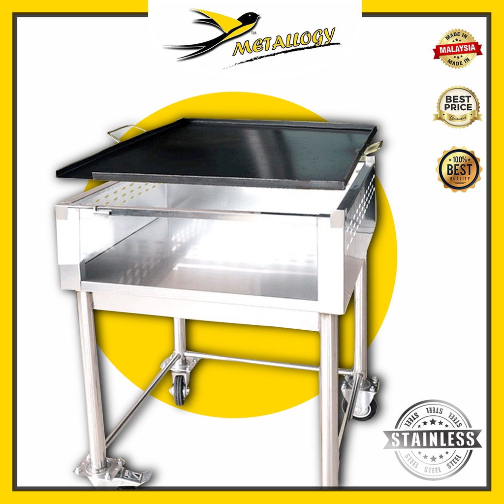 Metallogy New Heavy Duty Stainless Steel Burger Stand Square Roti