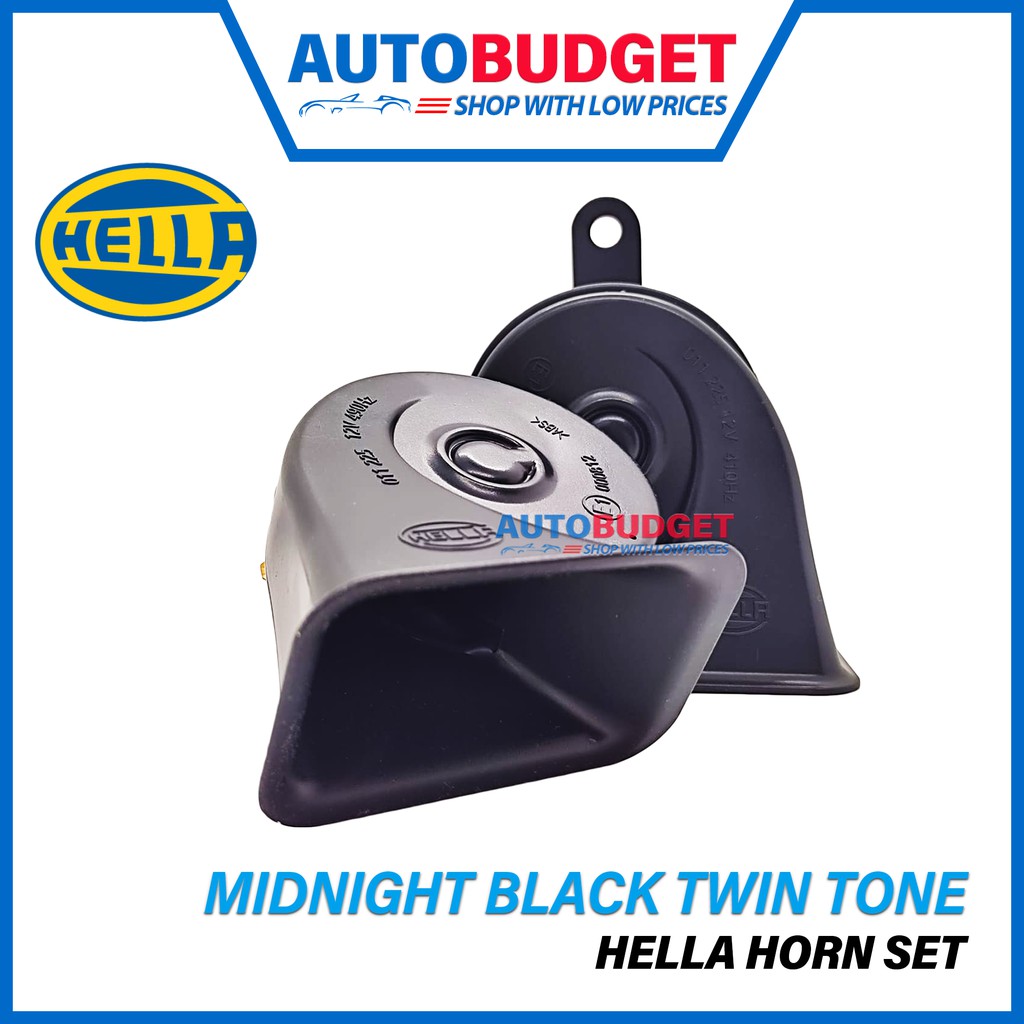 HELLA Horn Twin Tone Original HELLA Horn Set Midnight Black Twin Tone