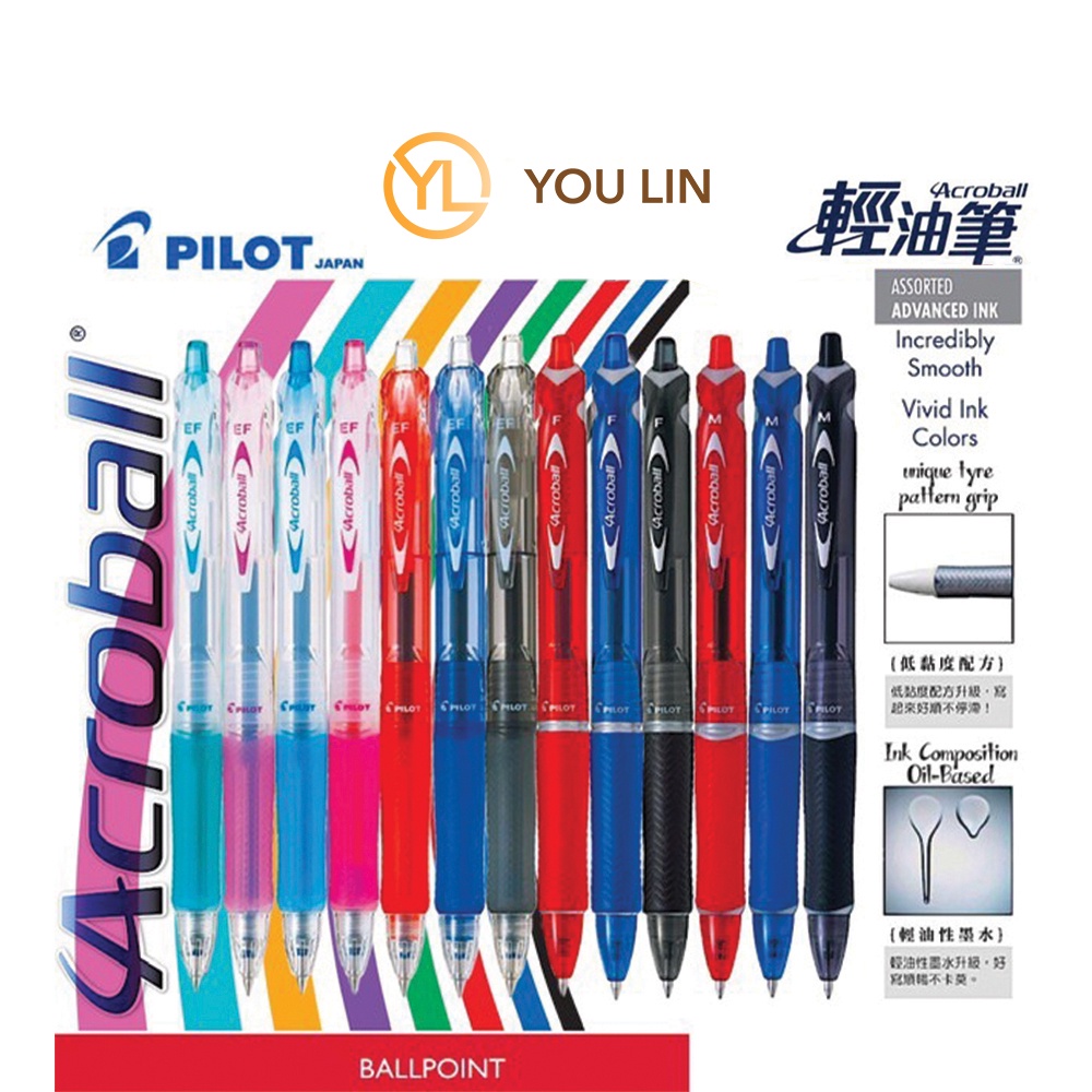 Pilot Acroball Ballpoint Pen Extra Fine Fine Medium Refill