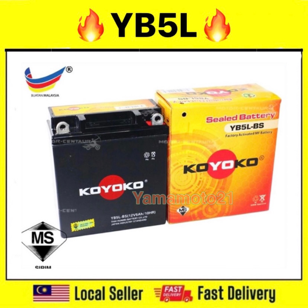 YB5L YB5 YB5L BS Koyoko KERING Battery SEALED Bateri 100 Original