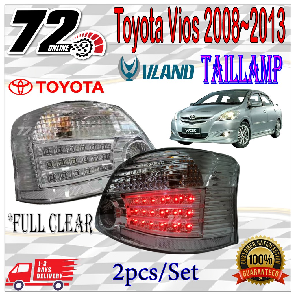 VLAND Toyota Vios 2008 2013 LED Tail Lamp Albino White Shopee Malaysia