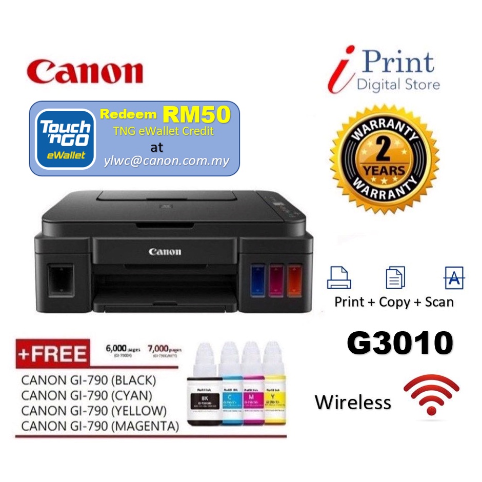 Canon Pixma G Refillable Ink Tank All In One Printer Wireless Color