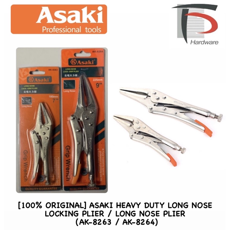 Original Asaki Heavy Duty Long Nose Locking Plier Long Nose