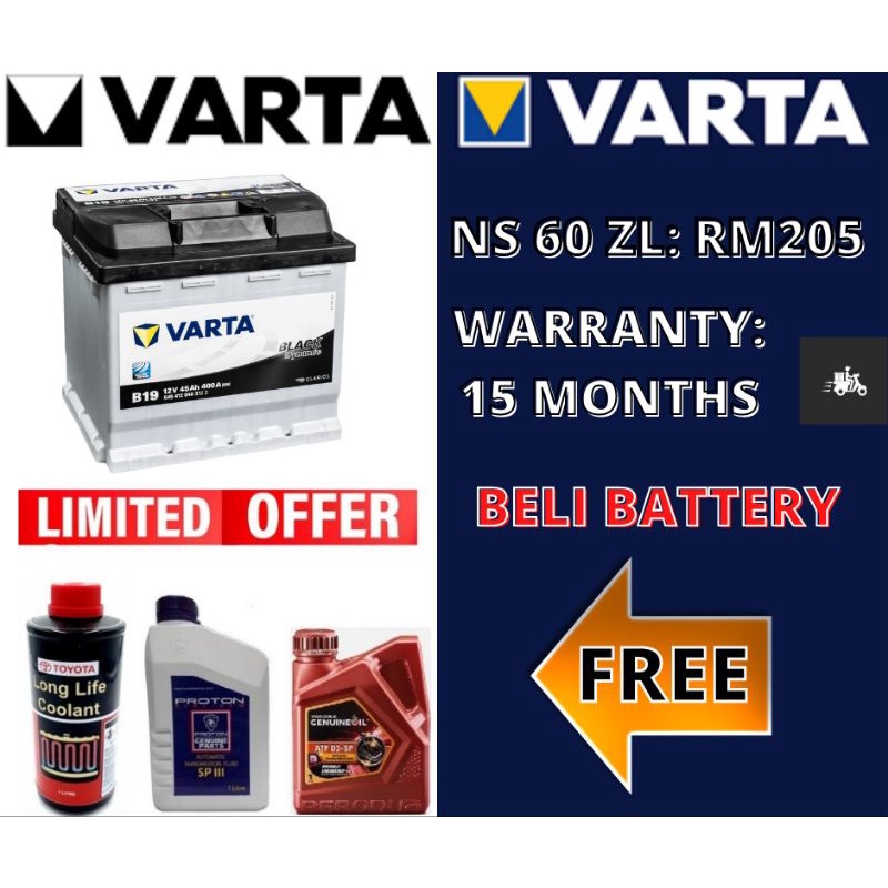 Varta Black Ns Car Battery Promosi Shopee Malaysia