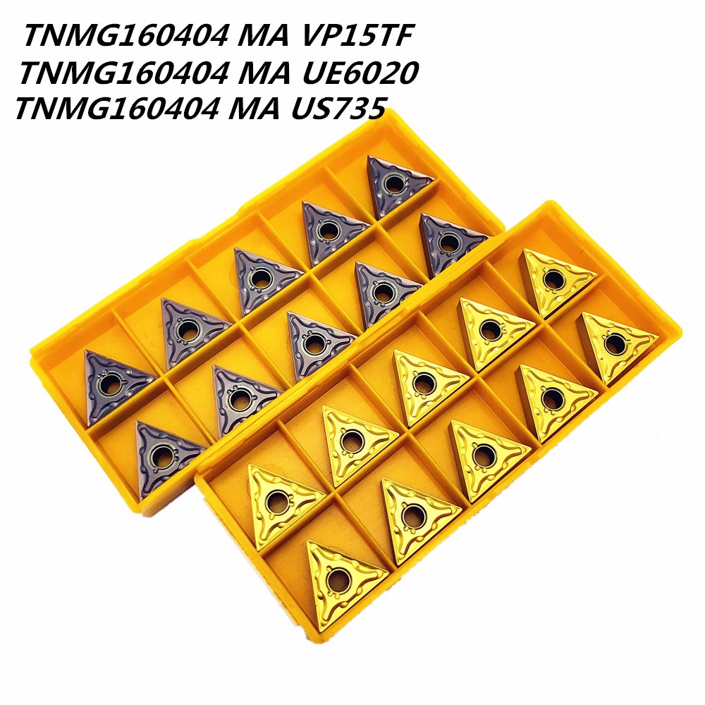 10Pcs Carbide Inserts TNMG160404 160408 MA UE6020 VP15TF US735 Lathe