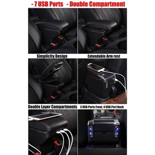 Armrest Kereta Car Arm Rest 7 Usb Port Armrest Console Box Axia Bezza