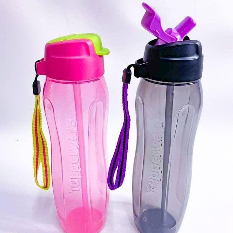 Tupperware Slim Eco Bottle Straw 750ML Strap H2GO Tumbler 750ml