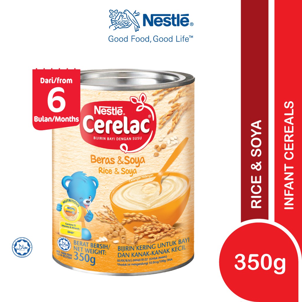 Nestle Cerelac Infant Cereals With Milk Rice Soya 350g Shopee