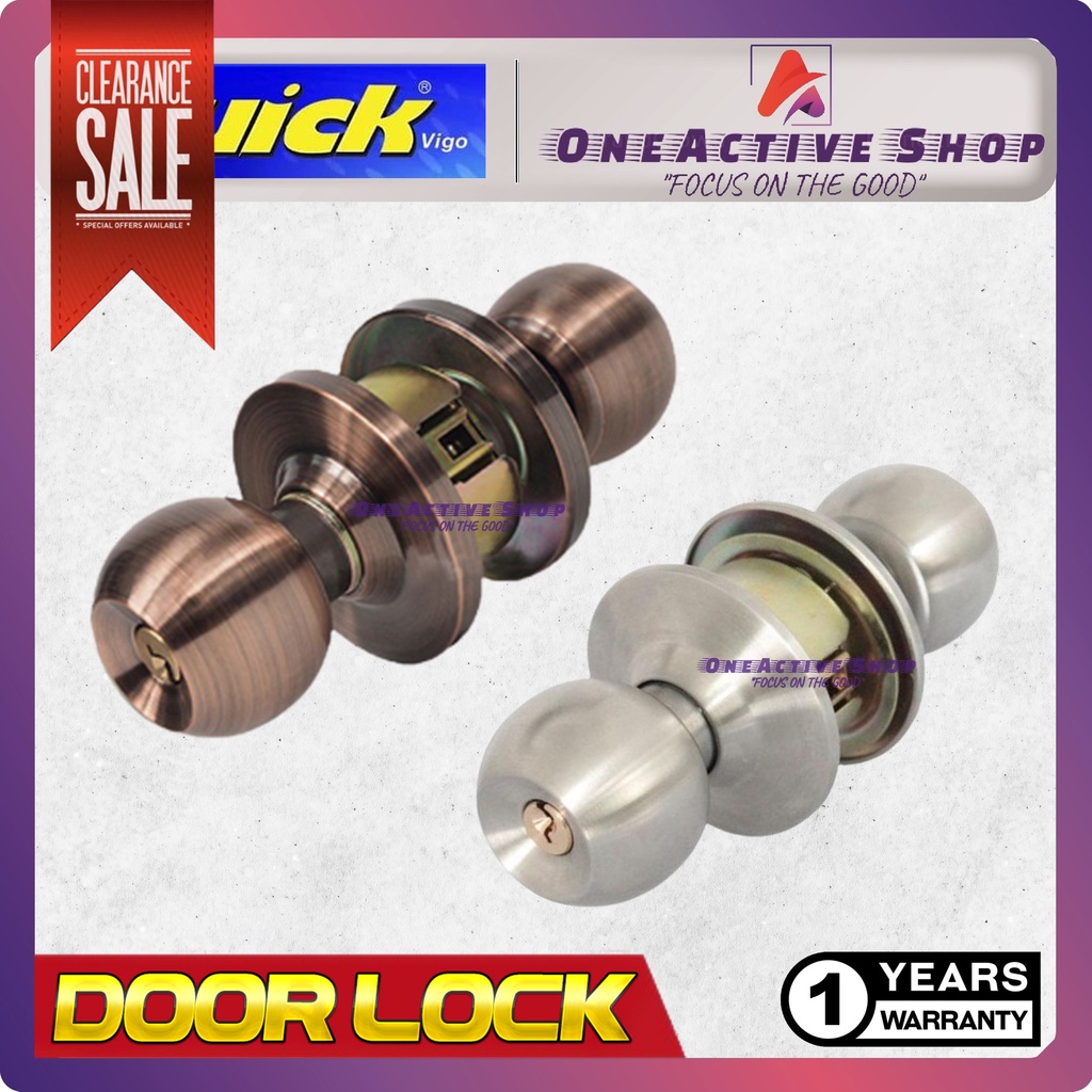 Buick Cylindrical Door Lock Round Ball Door Knob Set Pintu Tombol Lock