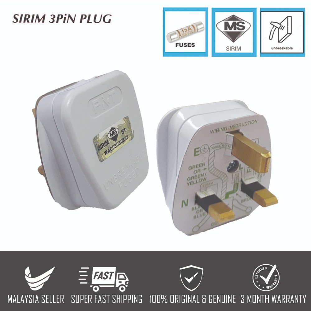 PNT 13Amp 3 Pin Plug Top Sirim Certified Durable Unbreakable