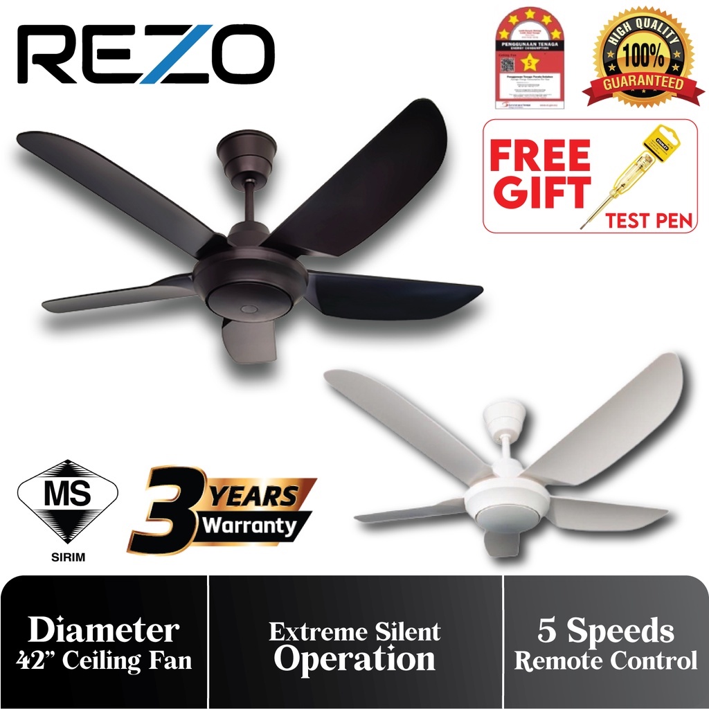 REZO AX42 42 MY56 56 POWERFUL BABY CEILING FAN WITH 5 SPEED REMOTE