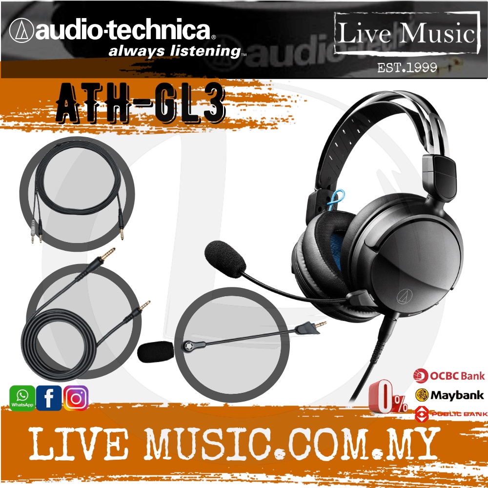 Audio Technica Ath Gl High Fidelity Closed Back Gaming Headset Audio