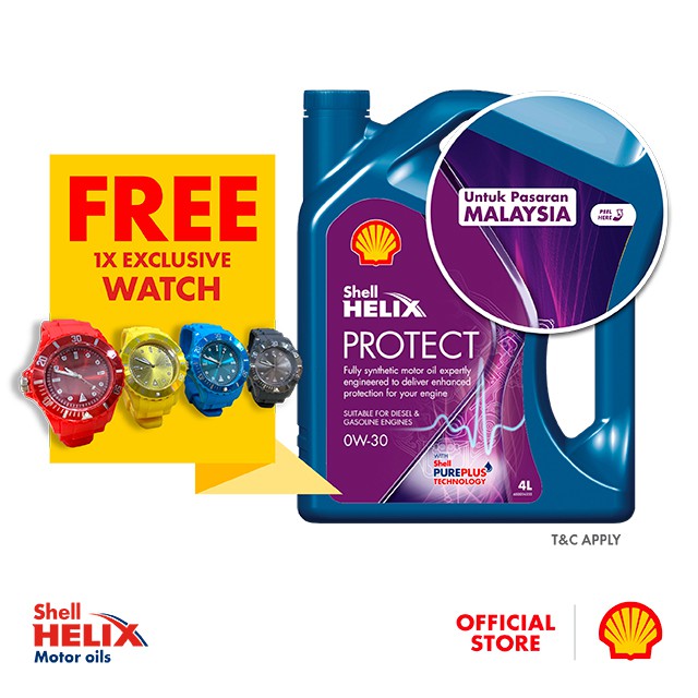 Shell Helix Protect W Fully Synthetic Engine Oil L Shopee Malaysia