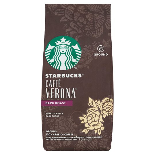 Starbucks Cafe Verona Dark Roast Sweet Dark Coca Notes Ground 100