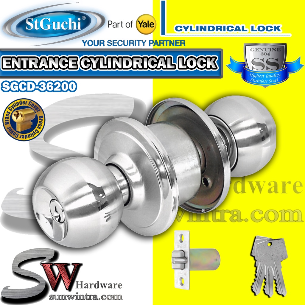 St Guchi Stainless Steel Sus Heavy Duty Cylindrical Lock For