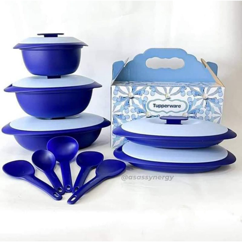 Royal Blue Serveware Set Free Shipping Shopee Malaysia