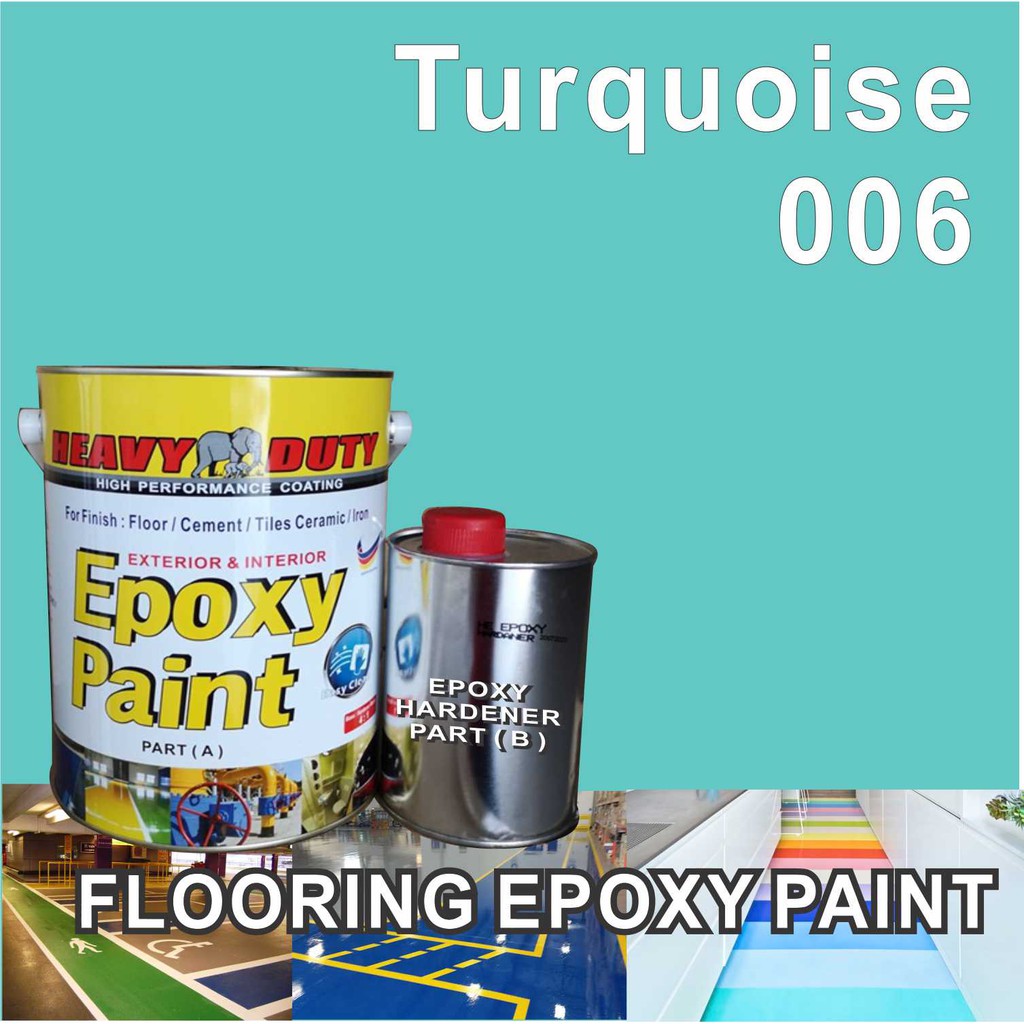 006 TURQUOISE 5L HEAVY DUTY EPOXY WATERPROOF FLOOR PAINT HEAVY