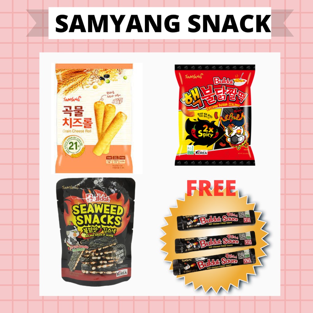 Korea Scack Samyang Snack Seaweed Gain Cheese Roll Extreme Buldak