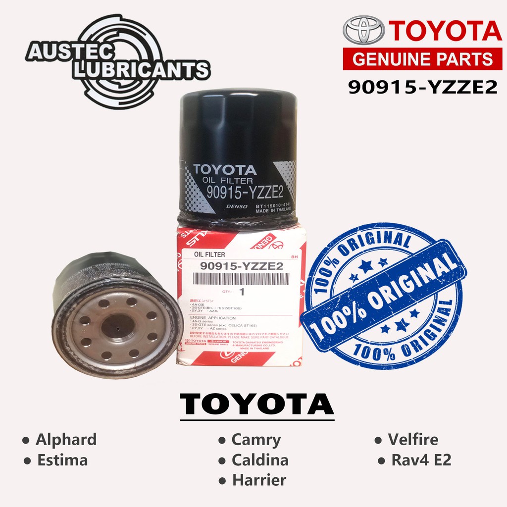 ORIGINAL TOYOTA OIL FILTER GENUINE PARTS 90915 YZZE2 Shopee